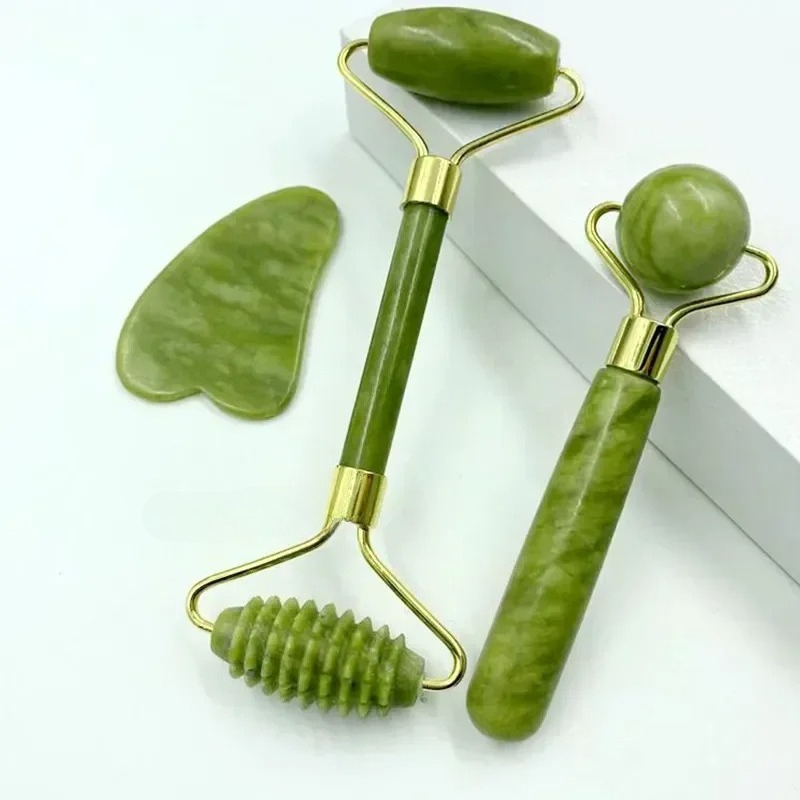 Reflexology Foot Roller - Doğal yeşim rulo masaj aleti, kazıma