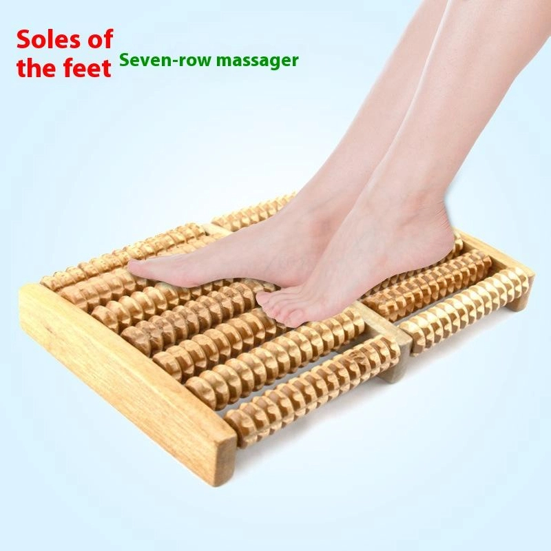 Reflexology Foot Roller - 1 adet ahşap ayak masajı rulosu