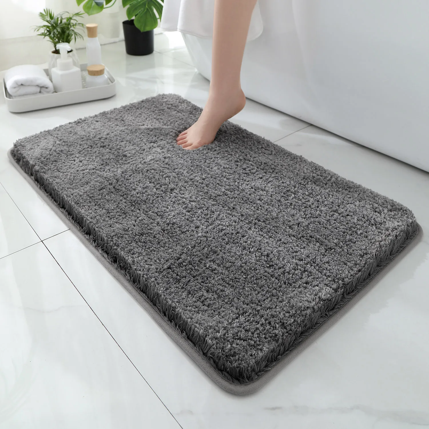 Bamboo Bath Mat - Yuvarlak ve kalınlaştırılmış banyo paspası, küvet