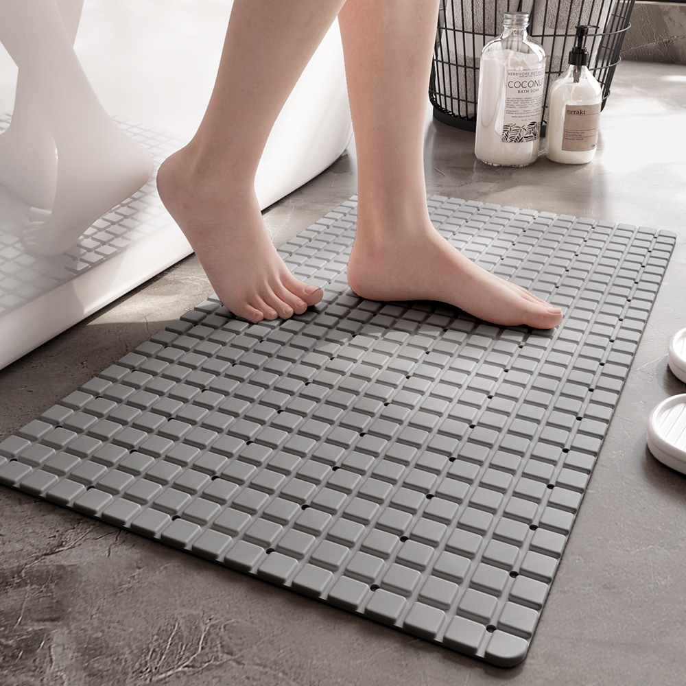 Bamboo Bath Mat - 1 adet PVC Kaymaz Banyo Paspası,