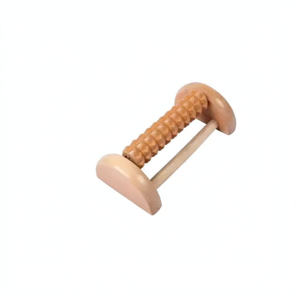 Reflexology Foot Roller - Ahşap Rulo Ayak Masaj Aleti, Doğal